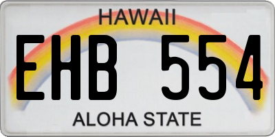HI license plate EHB554
