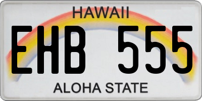 HI license plate EHB555