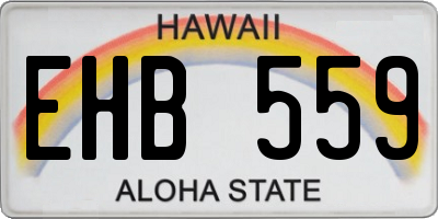 HI license plate EHB559