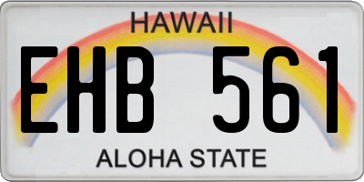 HI license plate EHB561