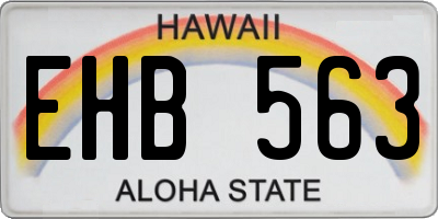 HI license plate EHB563