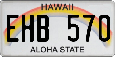 HI license plate EHB570
