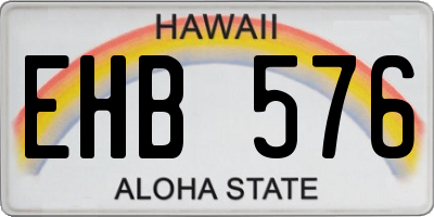 HI license plate EHB576