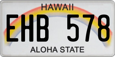 HI license plate EHB578