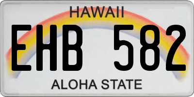 HI license plate EHB582