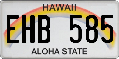 HI license plate EHB585