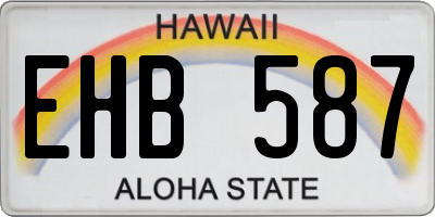 HI license plate EHB587