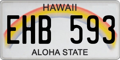 HI license plate EHB593