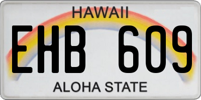 HI license plate EHB609