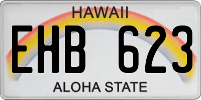 HI license plate EHB623