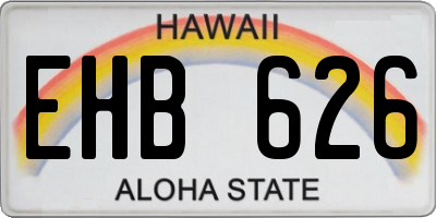 HI license plate EHB626