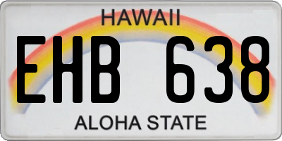 HI license plate EHB638