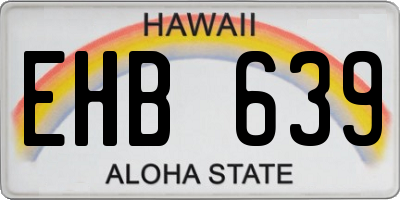 HI license plate EHB639