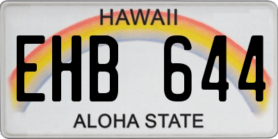 HI license plate EHB644