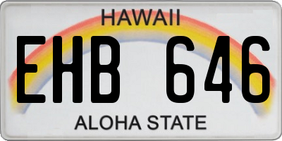 HI license plate EHB646