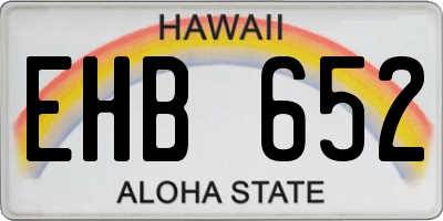 HI license plate EHB652