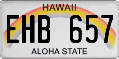 HI license plate EHB657
