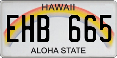 HI license plate EHB665