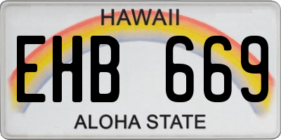 HI license plate EHB669