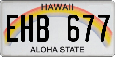 HI license plate EHB677