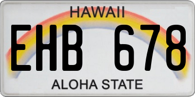 HI license plate EHB678