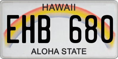 HI license plate EHB680