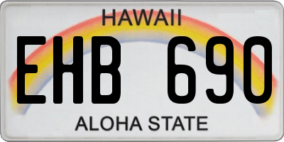 HI license plate EHB690