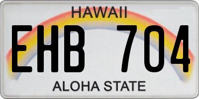 HI license plate EHB704