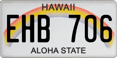 HI license plate EHB706