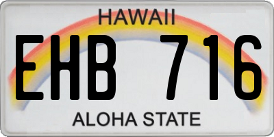 HI license plate EHB716