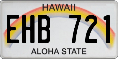 HI license plate EHB721