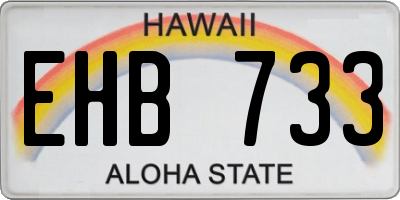 HI license plate EHB733