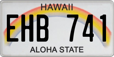 HI license plate EHB741