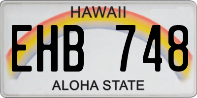 HI license plate EHB748