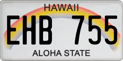 HI license plate EHB755