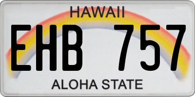 HI license plate EHB757