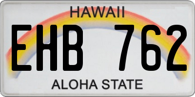 HI license plate EHB762