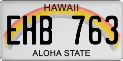 HI license plate EHB763