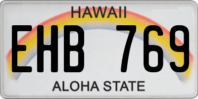 HI license plate EHB769