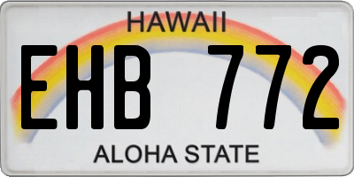 HI license plate EHB772