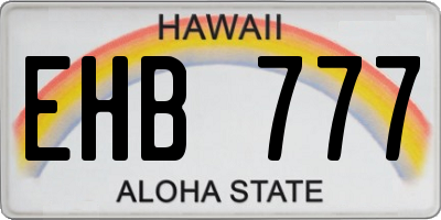 HI license plate EHB777