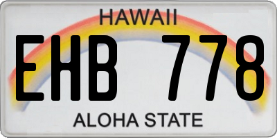 HI license plate EHB778