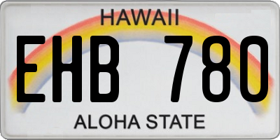 HI license plate EHB780