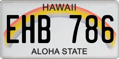 HI license plate EHB786