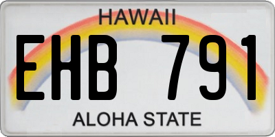 HI license plate EHB791