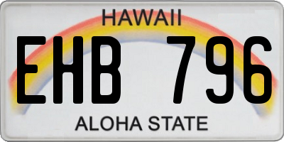 HI license plate EHB796