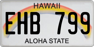 HI license plate EHB799