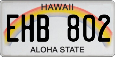 HI license plate EHB802