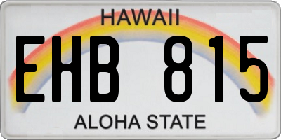 HI license plate EHB815