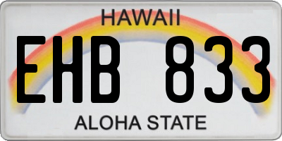 HI license plate EHB833